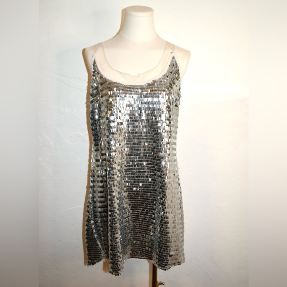 Free People Silver Sequin Chemise - Picture 6 of 15